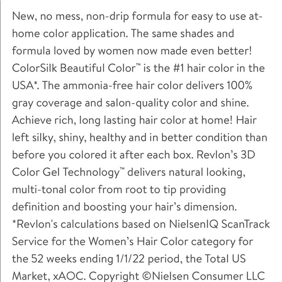 Revlon Colorsilk Natural Blue Black Permanent Hair Color Pack of 2 - Picture 5 of 9